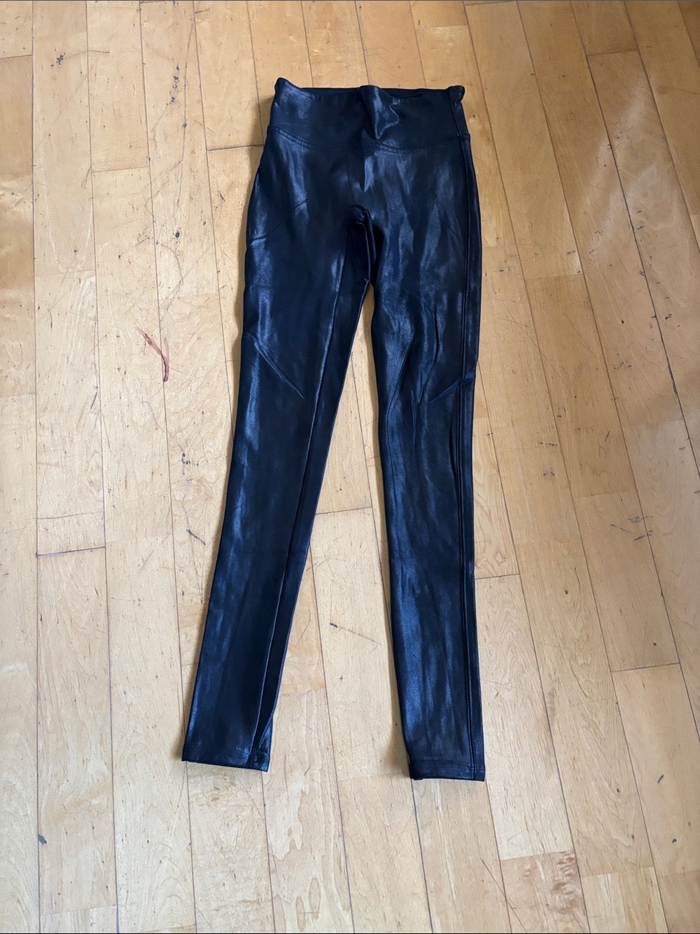 SPANX Black Faux Leather High-Waist Leggings